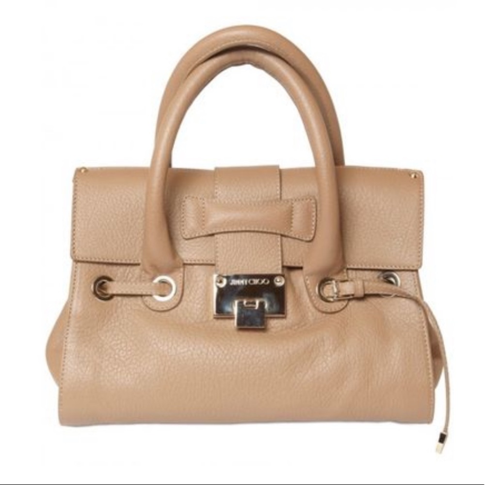 Jimmy Choo Tan Grainy Leather Rosalie Handbag